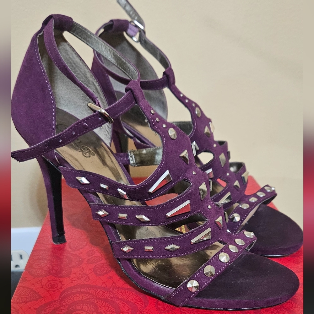 Carlos by Carlos Santana Purple Studded Heels